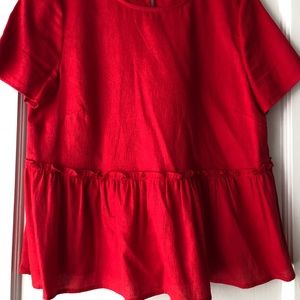 Red Peplum top